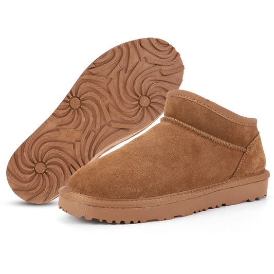 Shunmaii Women Snow Boots Waterproof Slip-On With Faux Fur Lining