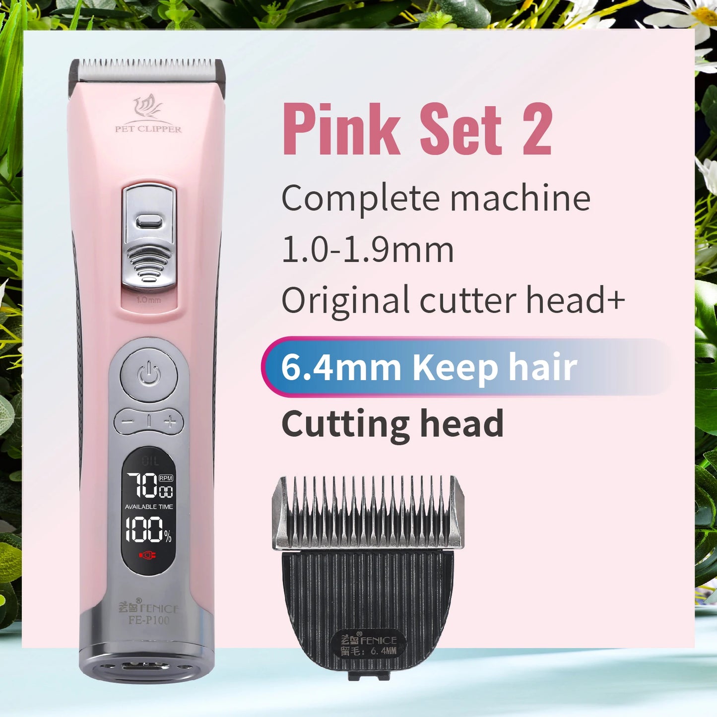 Electrical Pet Clipper Cordless Dog Grooming Trimmer With USB Rechargeable