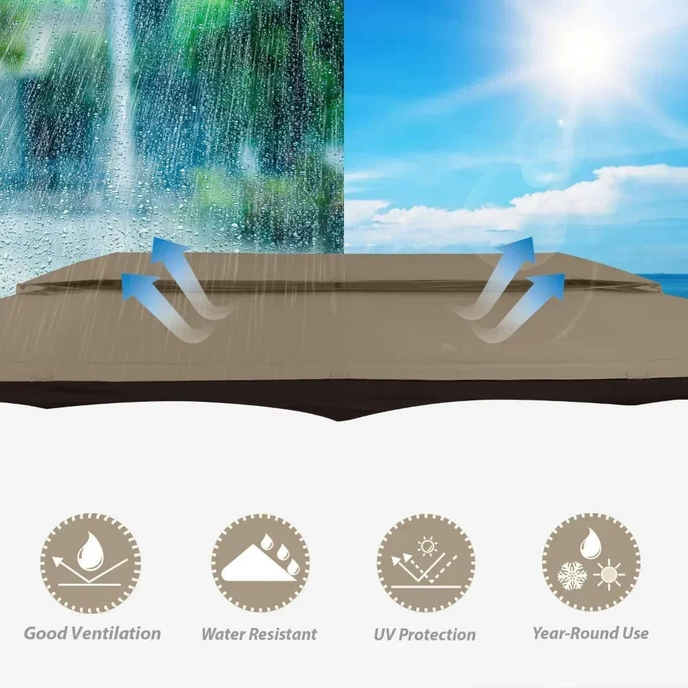 BestsellerBestseller10x20 Outdoor Gazebo - Patio Gazebo with Mosquito Netting, Outdoor Canopies for Shade and Rain for Lawn, Gar