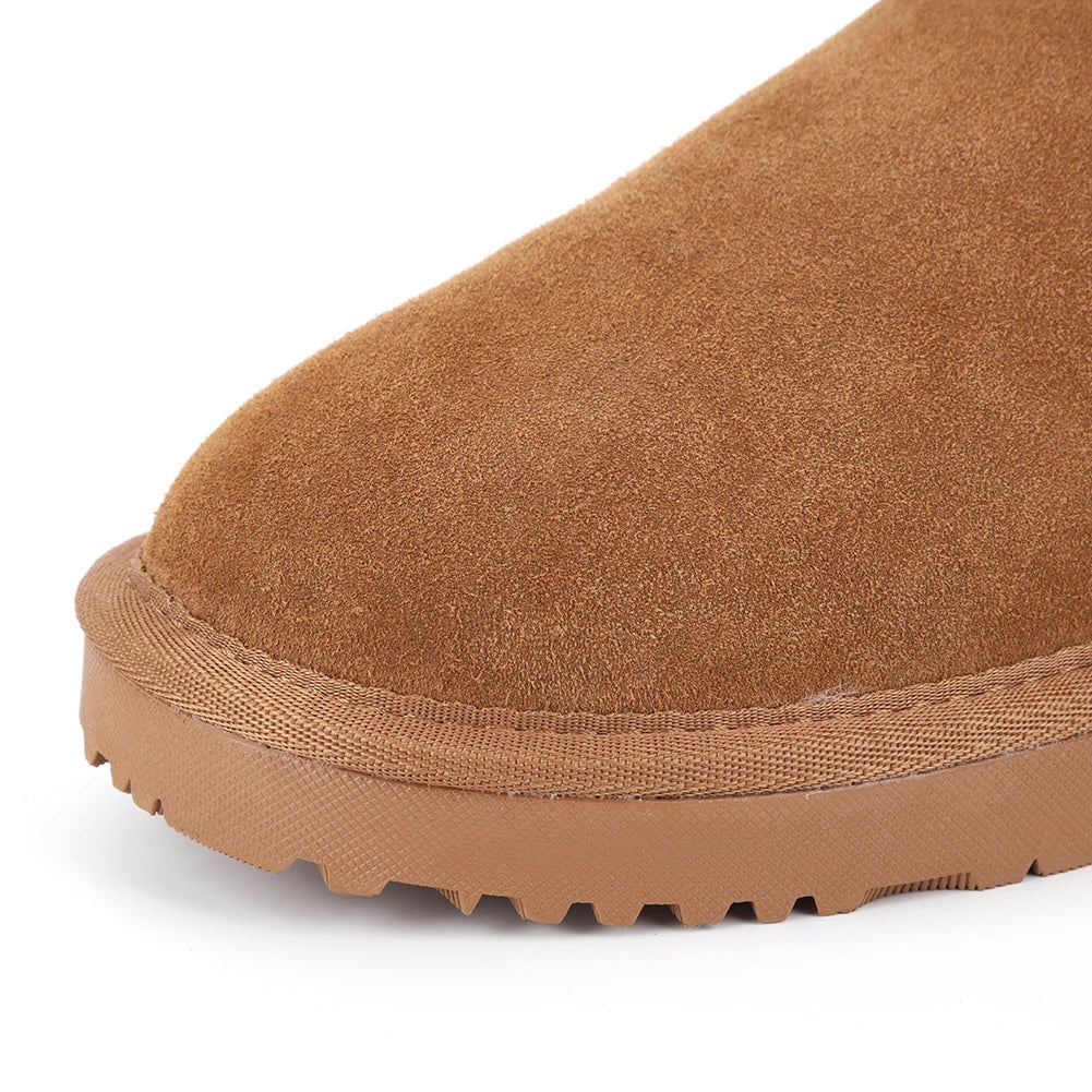 Shunmaii Women Snow Boots Waterproof Slip-On With Faux Fur Lining