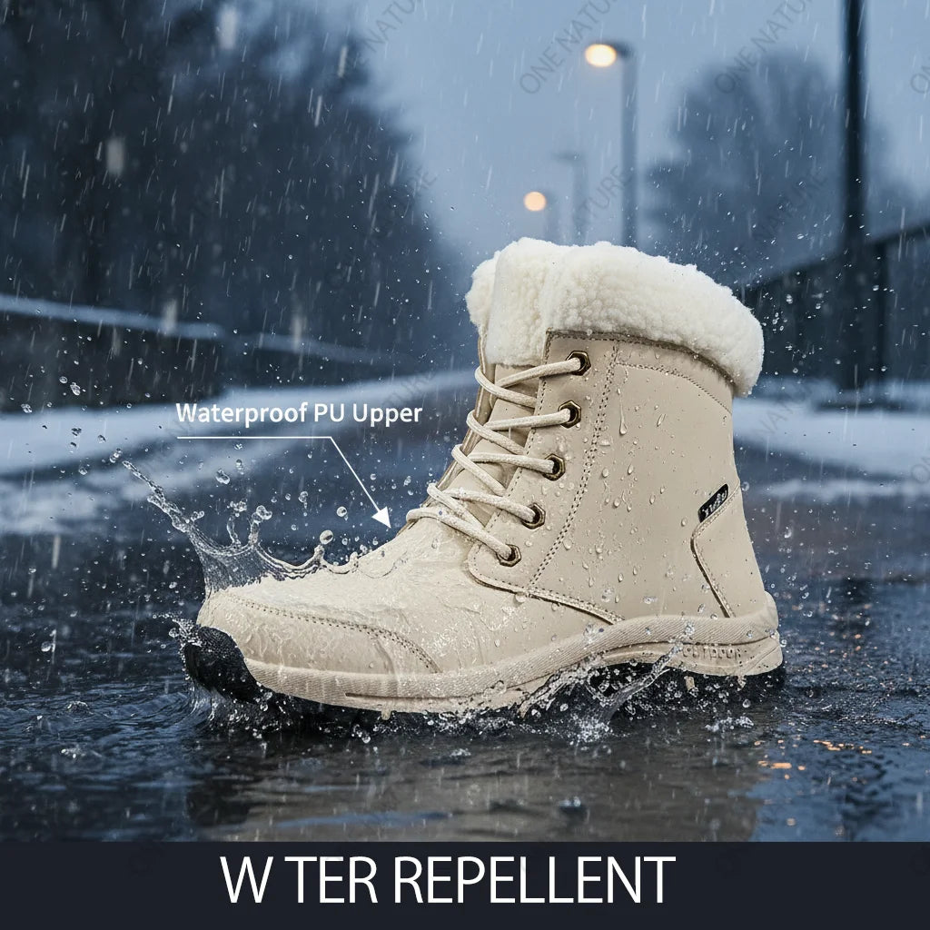 Women Snow Boots With Warm Faux Fur Lining Slip Resistant