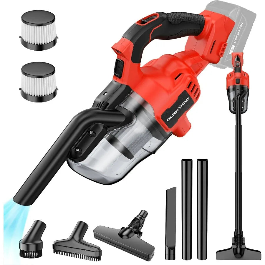 Cordless Vacuum for Milwaukee M18 Battery, Handheld Vacuum Cleaner for Home Pet Hair Car, 5-in-1 Portable Shop Vac with 2 Washab