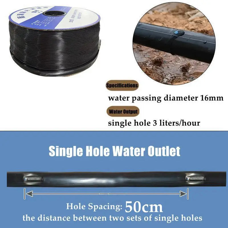 20-100M 16mm 0.2mm Thickness Drip Irrigation Tape Hole Space 10~50cm Soaker Greenhouse Farm Watering Hose Patch Tape Hose