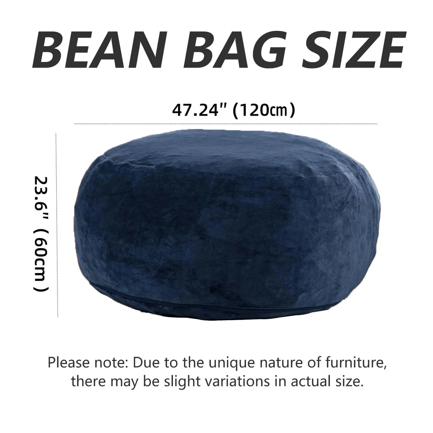 Bean Bag Chair - 5' Giant Memory Foam Lounge Chair with Soft Microfiber Cover – Cozy Furniture for Living Room, Dorm, & Kids' Ro