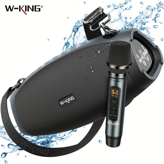 W-King Portable Bluetooth Speaker With Wireless Microphone Waterproof