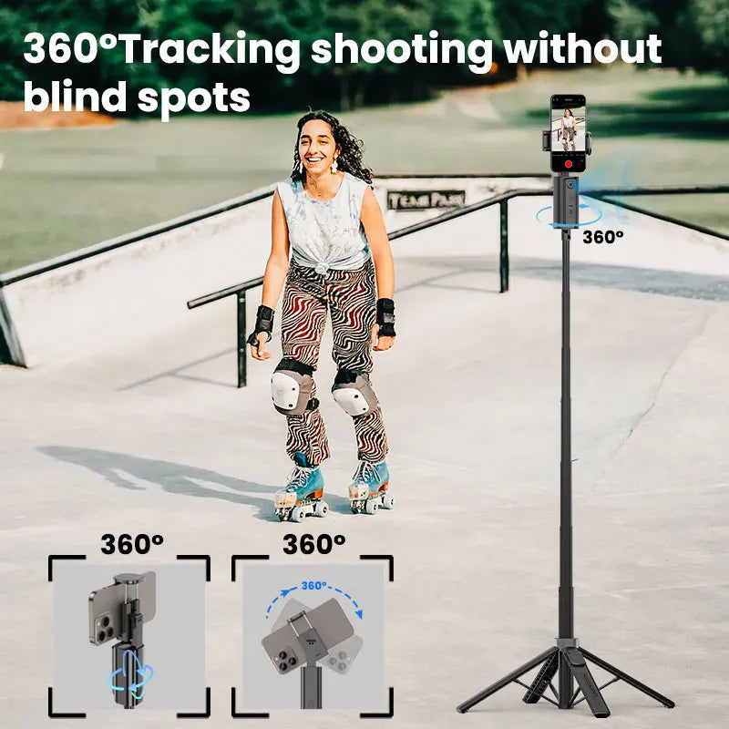 AOCHUAN Smart M3 Handheld Selfie Stick Equipped With AI Tracking And 360° Rotation Without Blind Spots For Smartphone Photograph