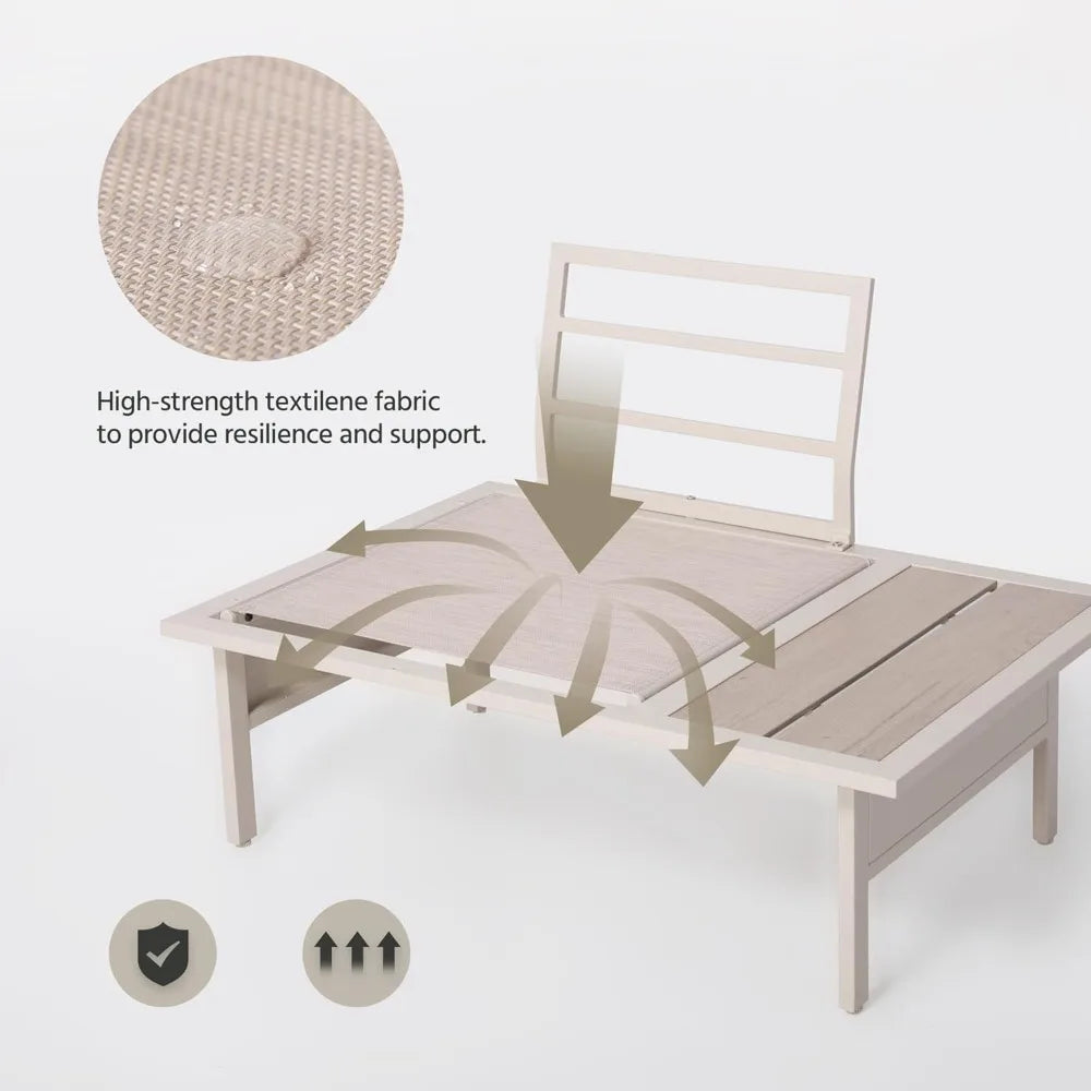 8 Pieces Patio Furniture Set, Outdoor Metal Frame Patio Conversation Sets with Coffee Table & Thick Cushions for Garden, Poolsi