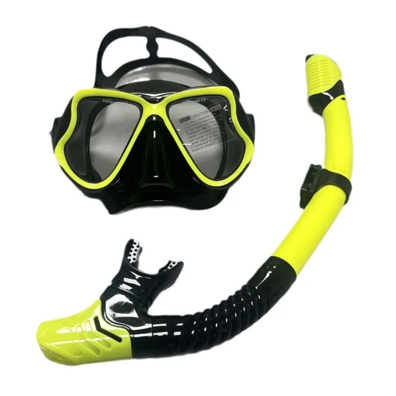 Professional Swimming Waterproof Soft Silicone Glasses Anti-Fog Plating Goggles Full Dry Breathing Tube Diving Mask