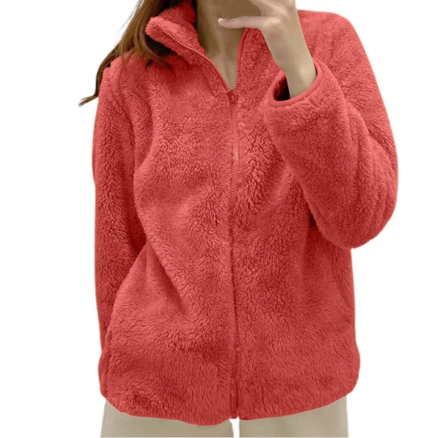 ZOMAXIUJEECN Women Zip Up Fleece Jacket With Pockets