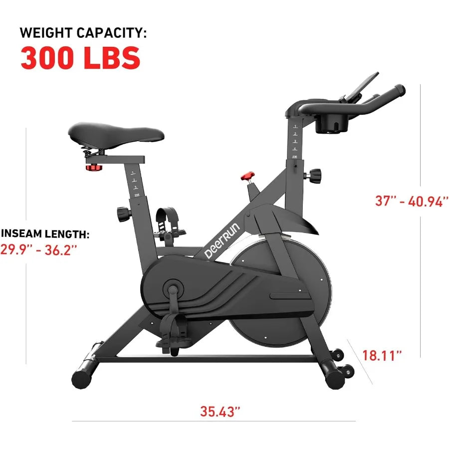 Indoor Cycling Bike with Adjustable Magnetic Resistance and Low-Noise Operation for Home Cardio Fitness 300lbs Weight Capacity