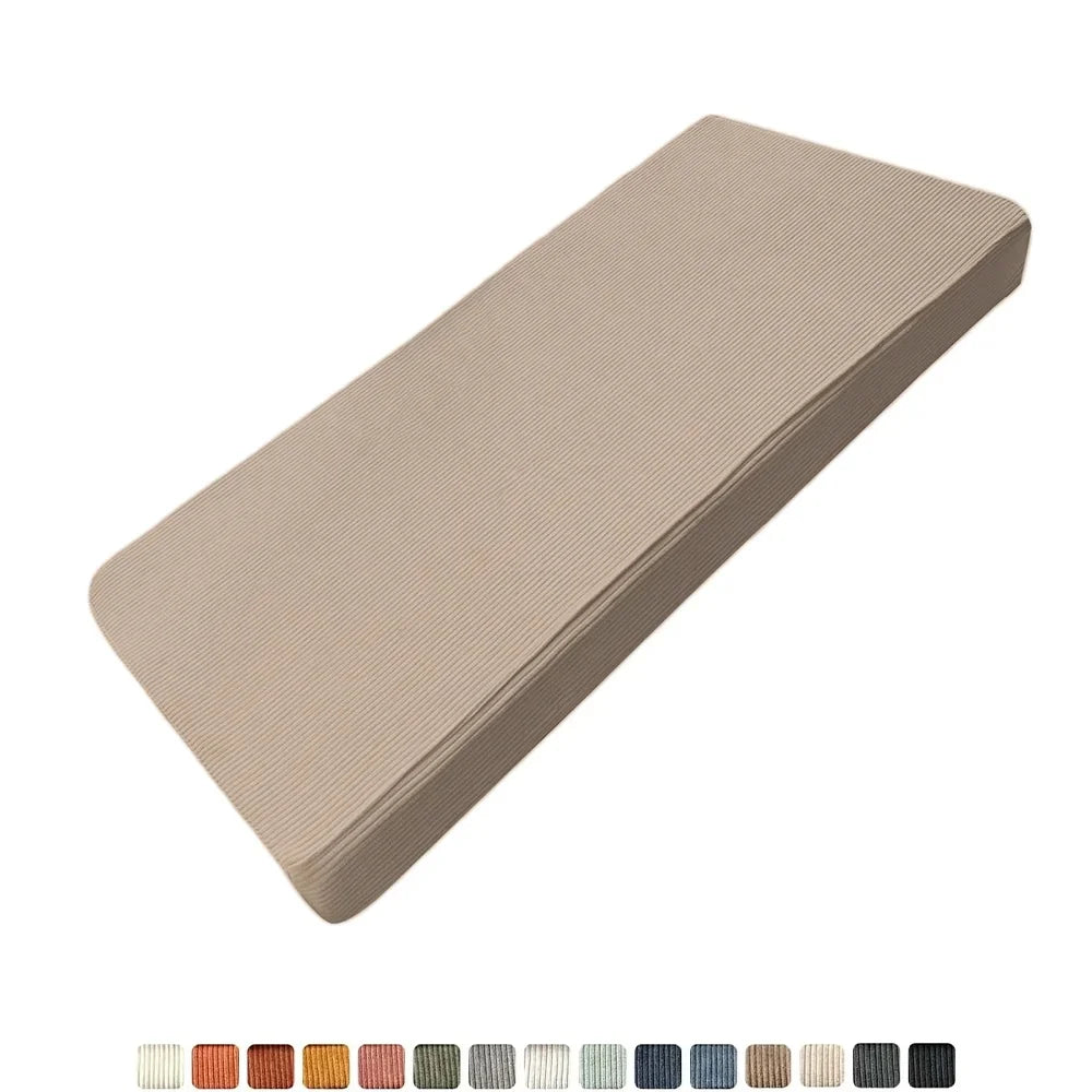 Custom Corduroy Bench Cushion Bay Window Pad Long Mattress Sofa Chair Seat Pillow Decorative Indoor Outdoor Garden Patio Seating