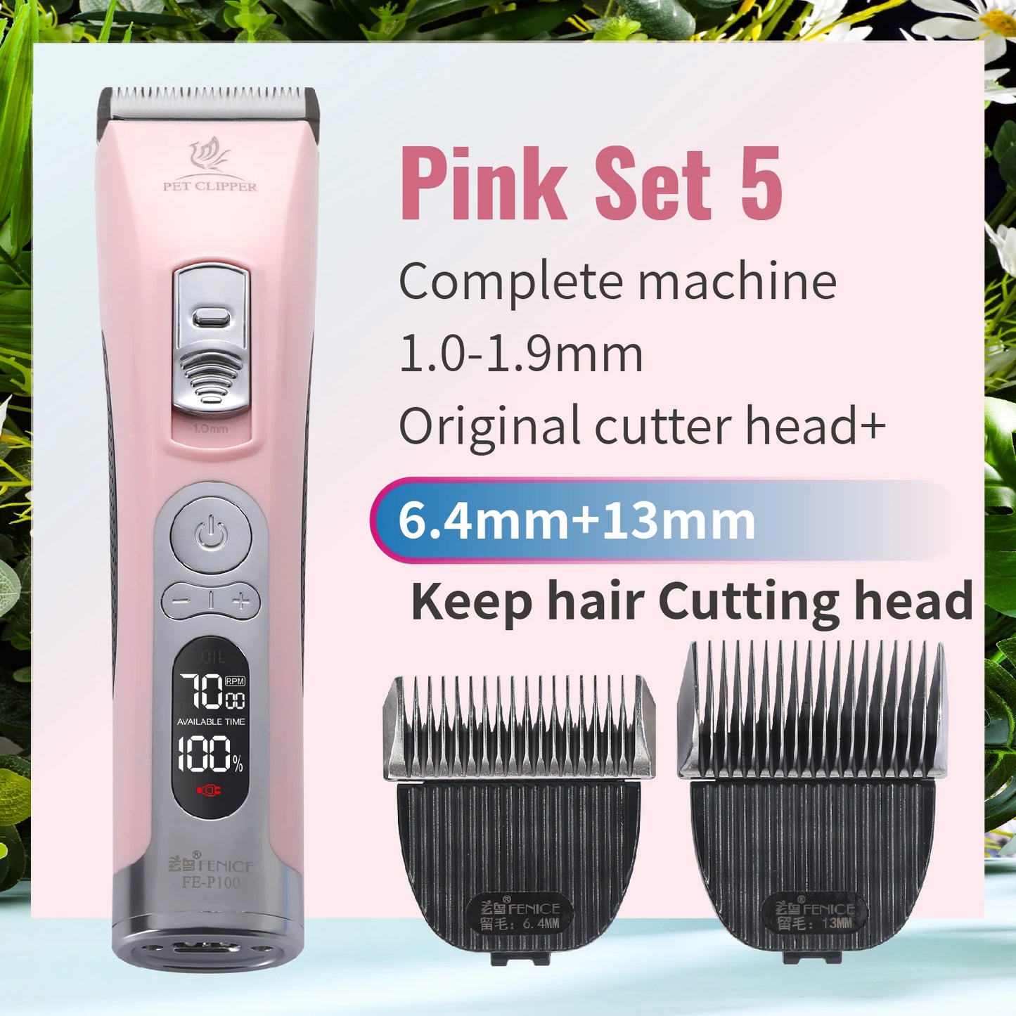 Electrical Pet Clipper Cordless Dog Grooming Trimmer With USB Rechargeable