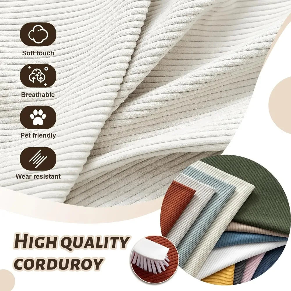 Custom Corduroy Bench Cushion Bay Window Pad Long Mattress Sofa Chair Seat Pillow Decorative Indoor Outdoor Garden Patio Seating