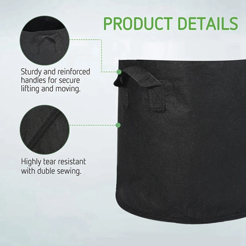 Felt Plant Grow Bags for Veg Garden Pots Planting Bag Grow Accessories Gardening Tools and Planting Supplies
