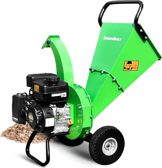 Wood Chipper Shredder, 7HP 212cc Gas Powered Heavy Duty, 3" Max Wood Diameter Capacity. wood chipper  Petrol / Gas