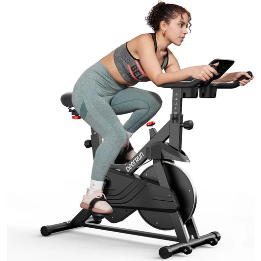Indoor Cycling Bike with Adjustable Magnetic Resistance and Low-Noise Operation for Home Cardio Fitness 300lbs Weight Capacity