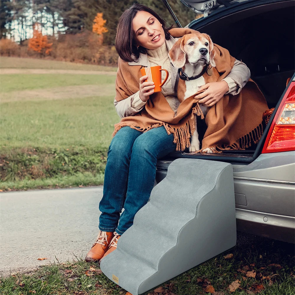 NONEDog 5-Step Dog Ramp Stairs for Beds and Sofas Support