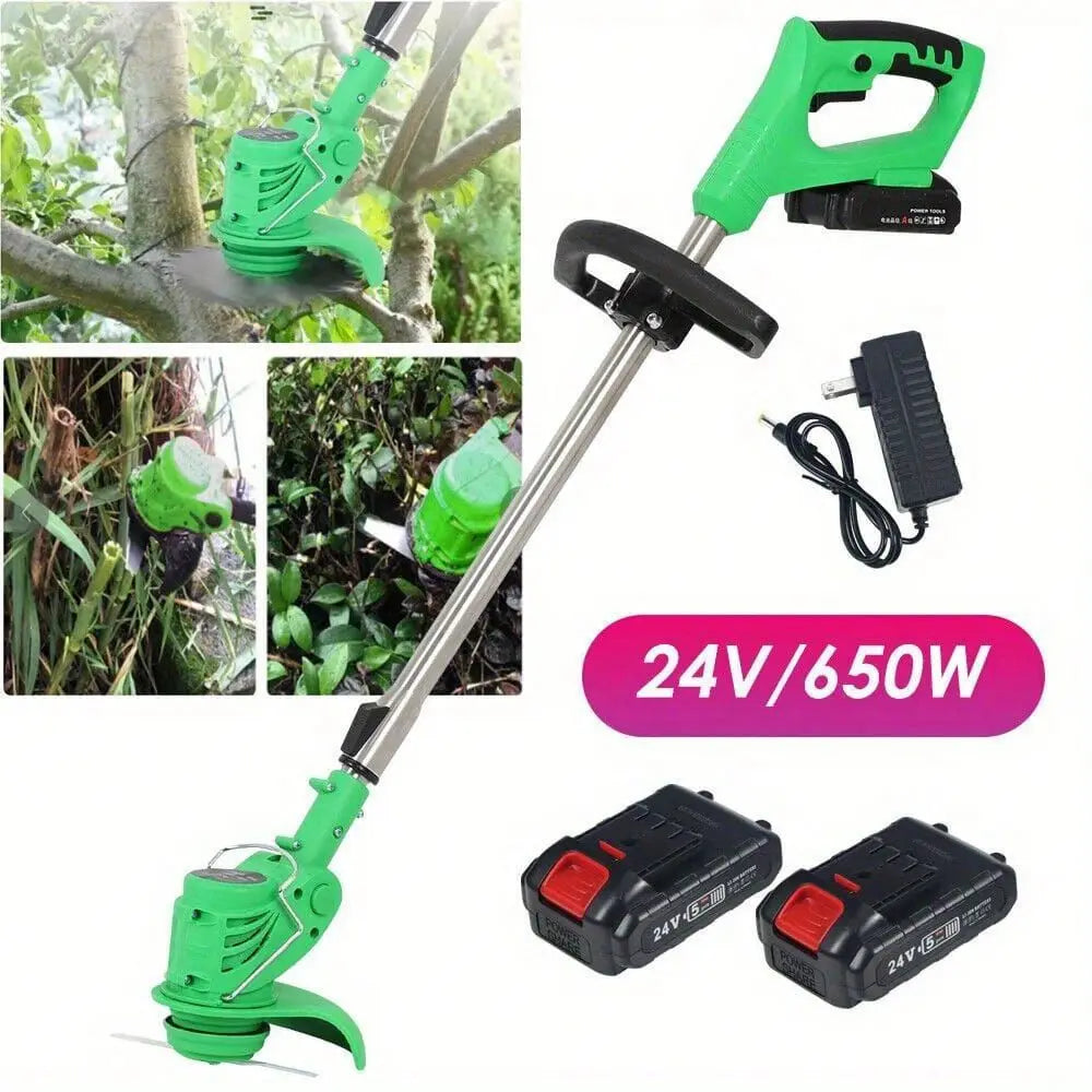 Cordless String Trimmer Edger Electric Grass Eater Lawn Edger, 2In1 Lightweight Grass Trimmer For Garden And Yard, Battery Powe