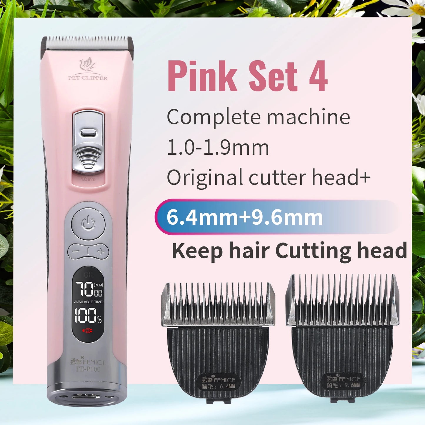 Electrical Pet Clipper Cordless Dog Grooming Trimmer With USB Rechargeable