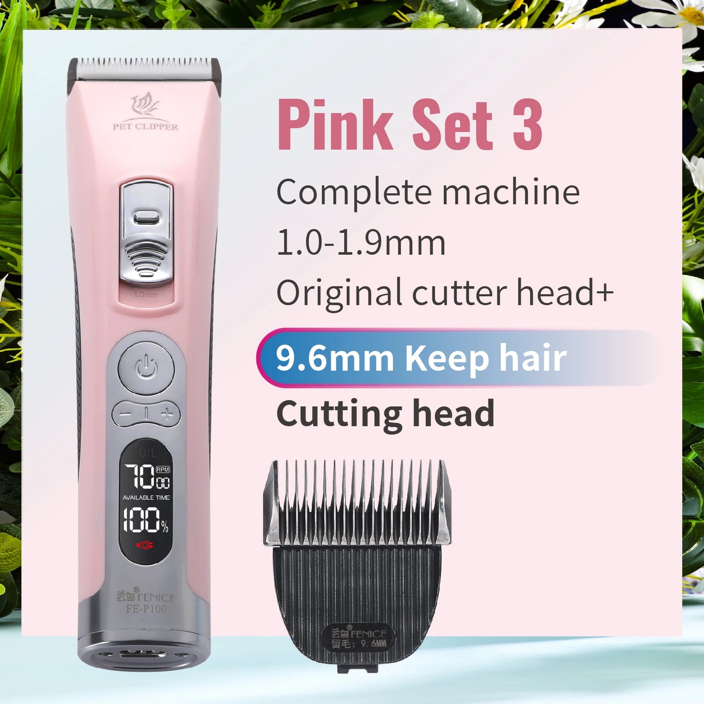Electrical Pet Clipper Cordless Dog Grooming Trimmer With USB Rechargeable