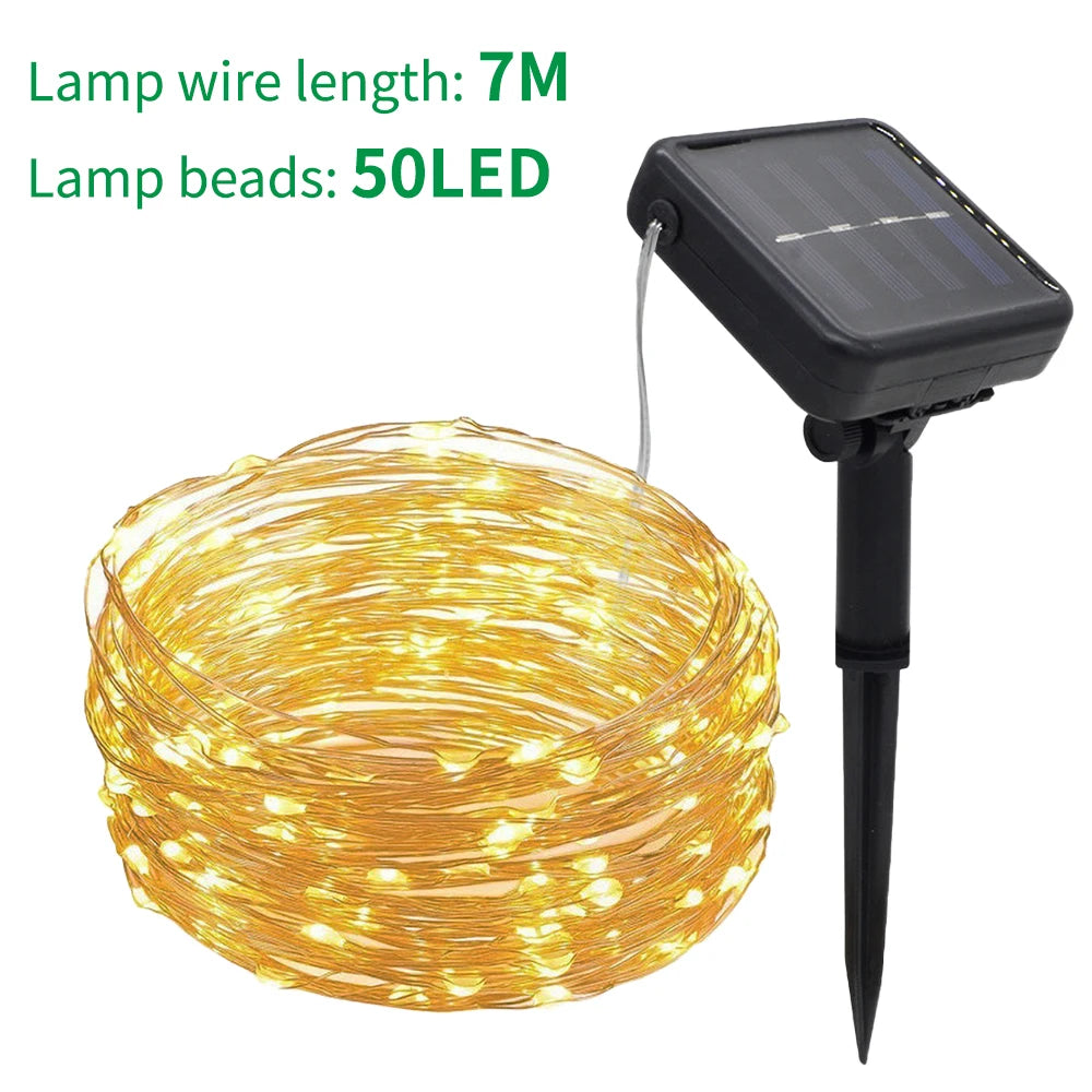 20 in 1 LED Solar String Light 8 Modes Waterproof Garden and Courtyard Lighting for Festive Parties Weddings and Decorative Lamp