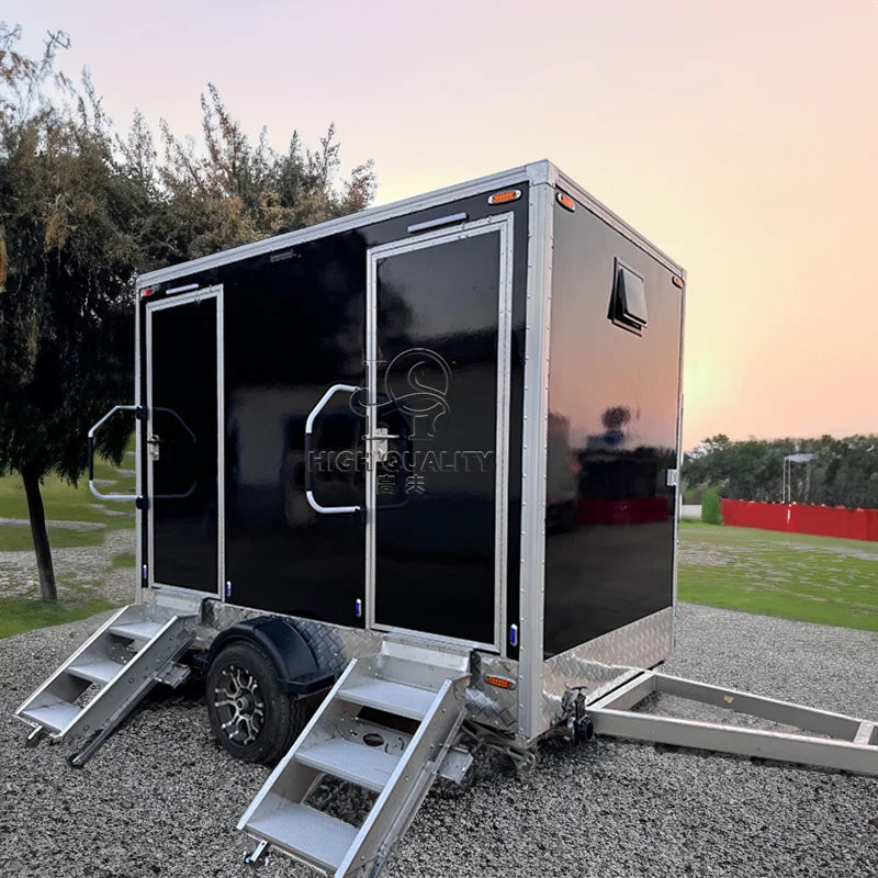 2 Station Prefab House Portable Toilet Trailer Shower Rooms  Camping Mobile Toilet Trailer Luxury Restroom Trailer