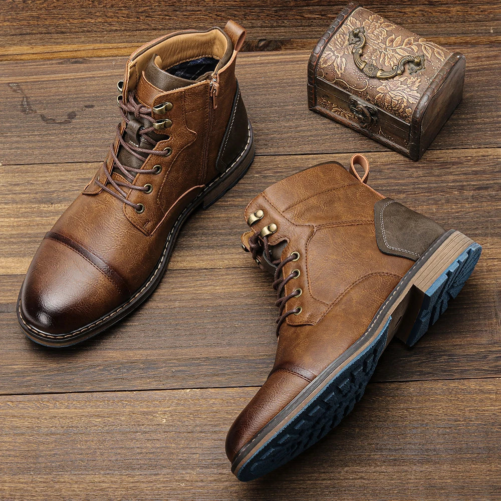 Retro Mens Outdoor Casual Ankle Boots For Everyday Comfort