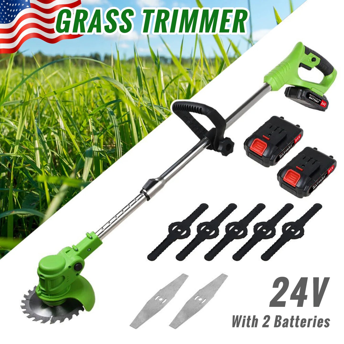 2in1 Cordless Weed Trimmer For Yard And Garden Pro