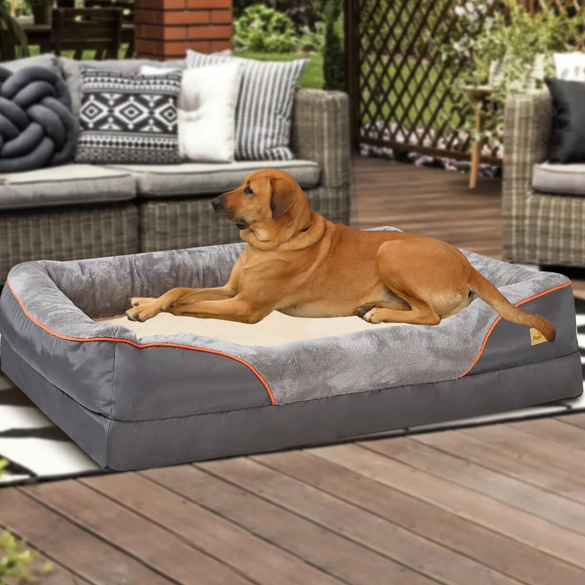 BINGOPAWC Orthopedic Foam Dog Bed With Removable Cover