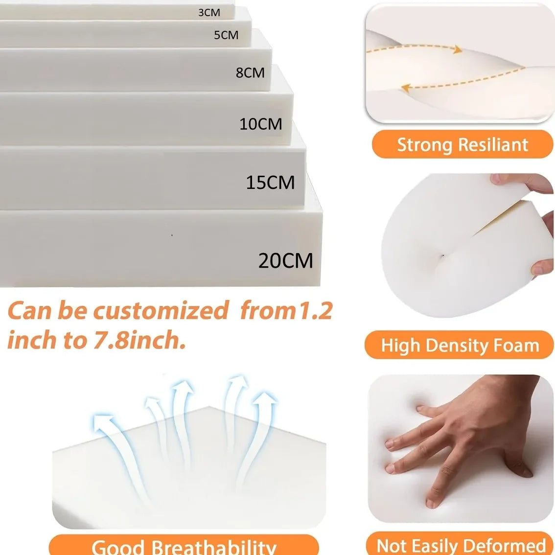 Custom Waterproof Bench Cushions  Outdoor Patio Seat Pads for Garden Bench/Swing  5CM Thick  Non-Slip Washable  Fit 2-3 Seater