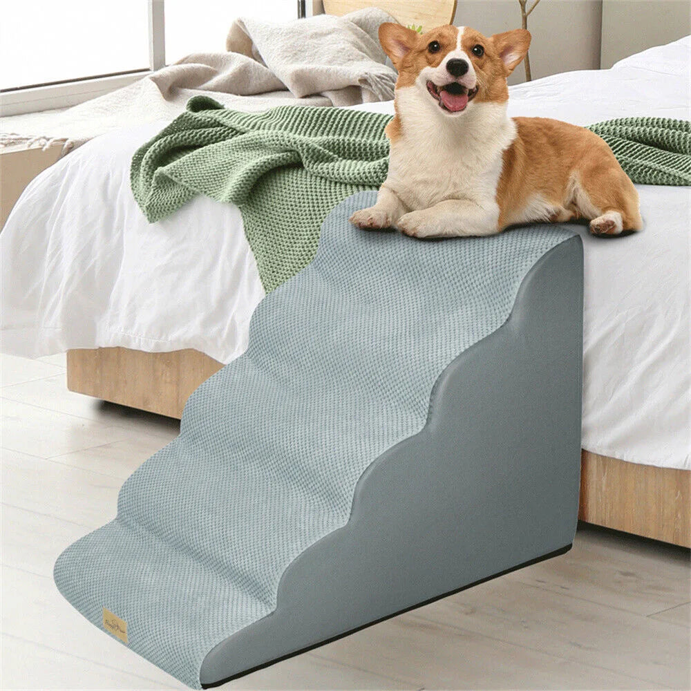 NONEDog 5-Step Dog Ramp Stairs for Beds and Sofas Support