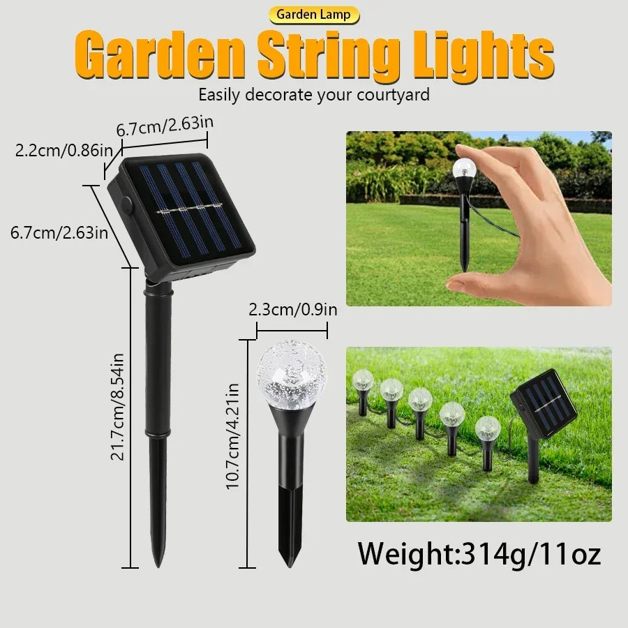 20 in 1 LED Solar String Light 8 Modes Waterproof Garden and Courtyard Lighting for Festive Parties Weddings and Decorative Lamp