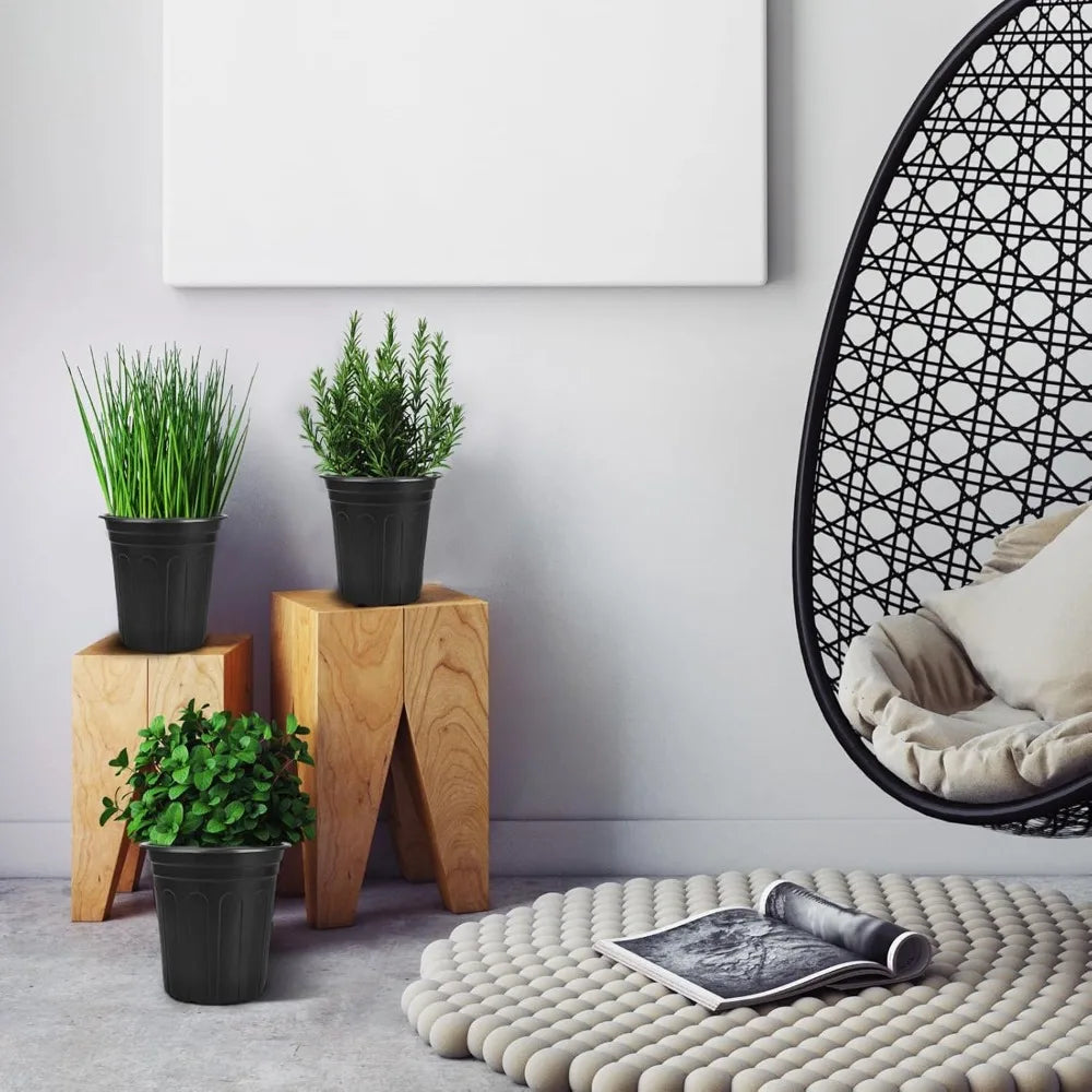 100 Pack 1 Gallon Plastic Plant Pots with Drainage Holes, Ideal for Seedlings, Succulents, and Gardening Enthusiasts