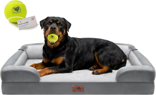 Orthopedic Dog Bed for Extra Large Dogs, XXL Waterproof Memory Foam Pet Bed with Washable Cover & Non-Slip Bottom, 45 x 35