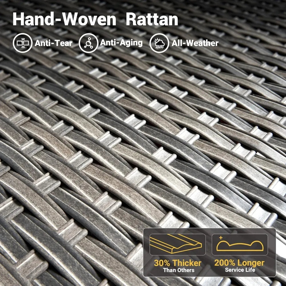 30 Inch Outdoor Patio Fire Pit Table, 50,000 BTU Heater PE Rattan Propane Firepits with Ceramic Tabletop, Waterproof Cover