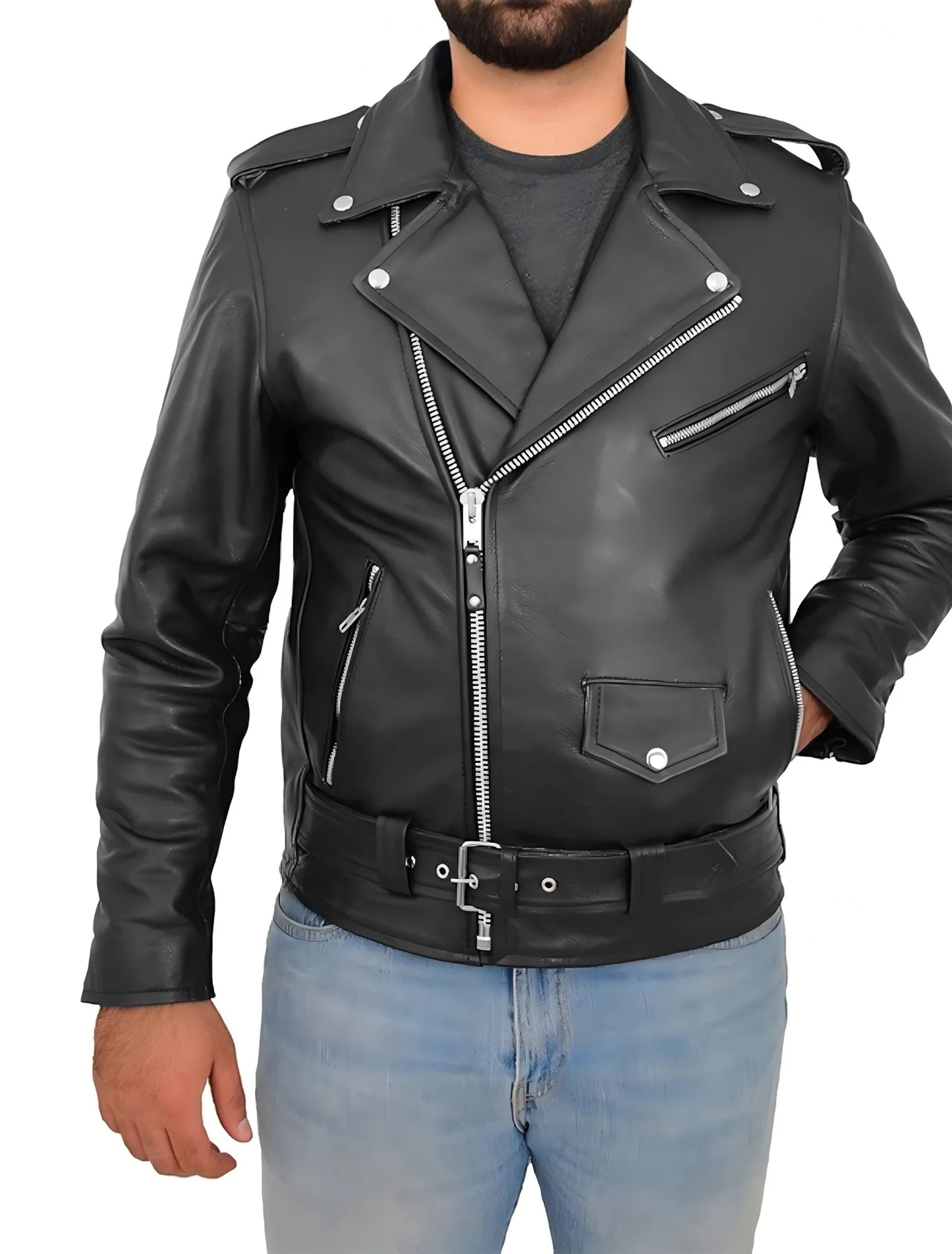 Hot Sale Of The Season New Men's Biker Leather Jacket Red Outerwear Punk Style Spring Autumn European Size PU Leather Straigh...