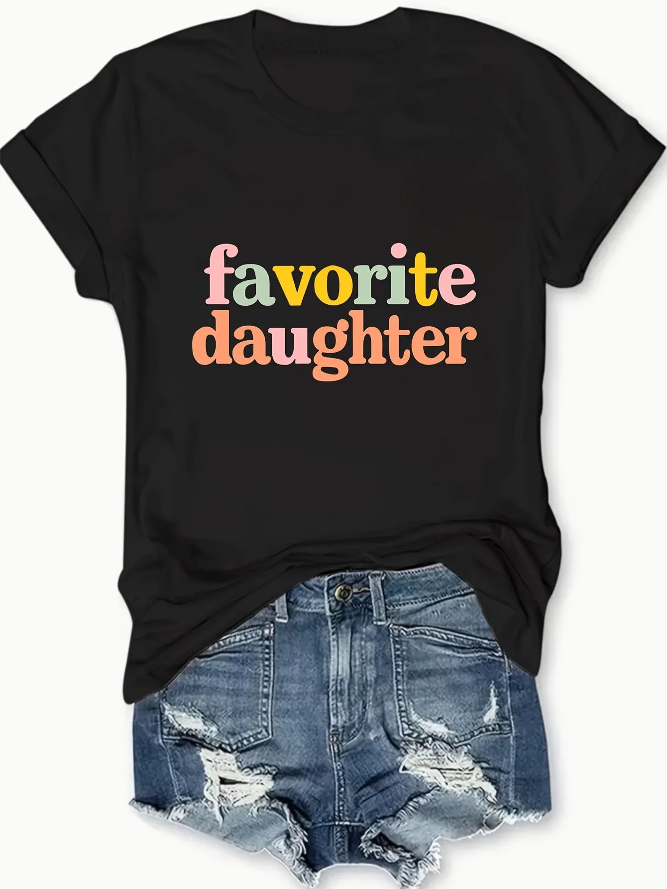 Fashionable Women's Graphic Print T Shirt Short Sleeve Crew Neck