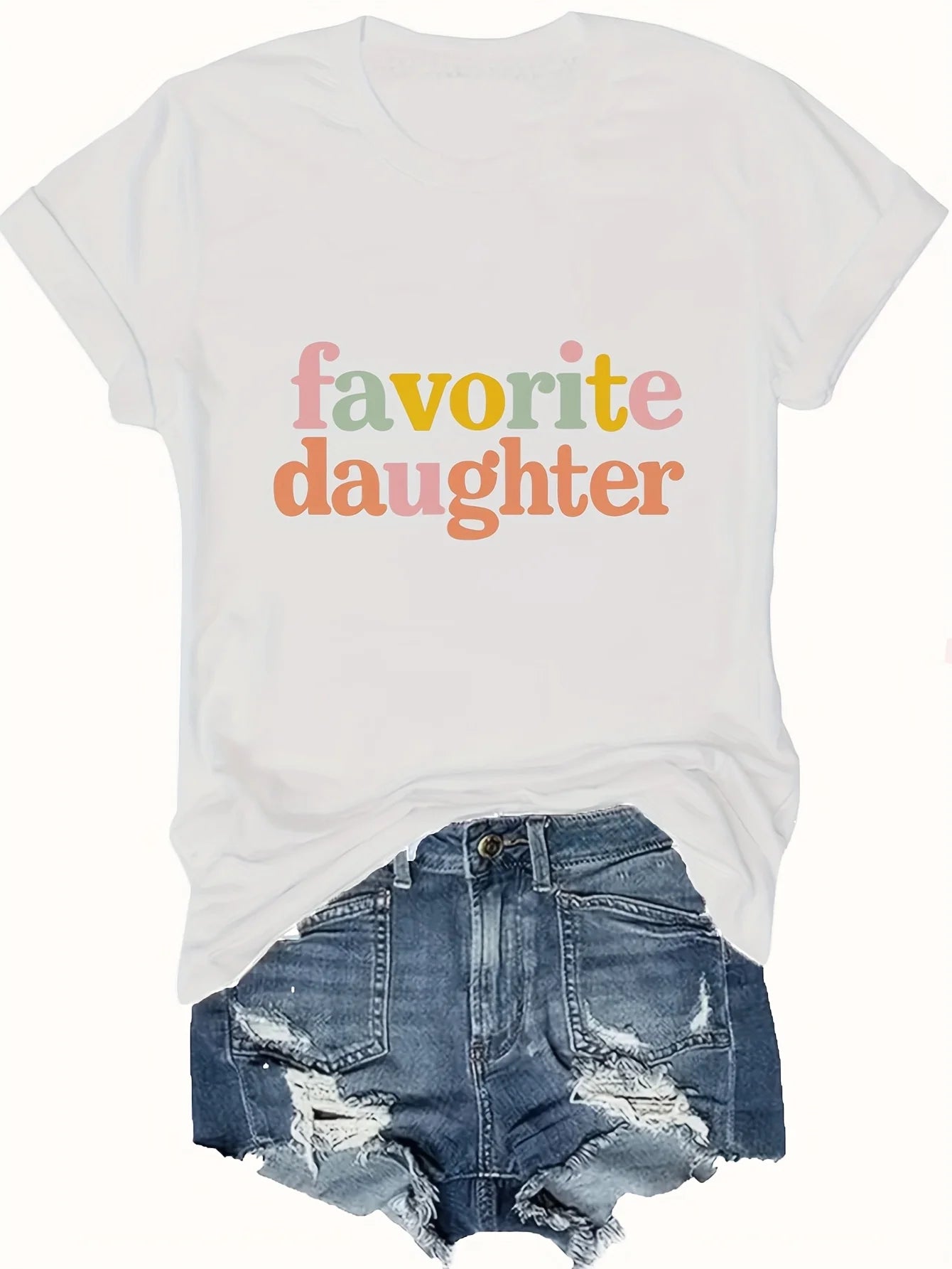 Fashionable Women's Graphic Print T Shirt Short Sleeve Crew Neck