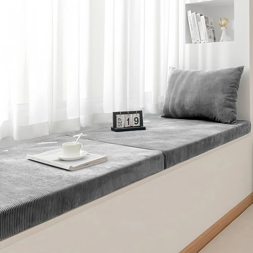 Custom Corduroy Bench Cushion Bay Window Pad Long Mattress Sofa Chair Seat Pillow Decorative Indoor Outdoor Garden Patio Seating