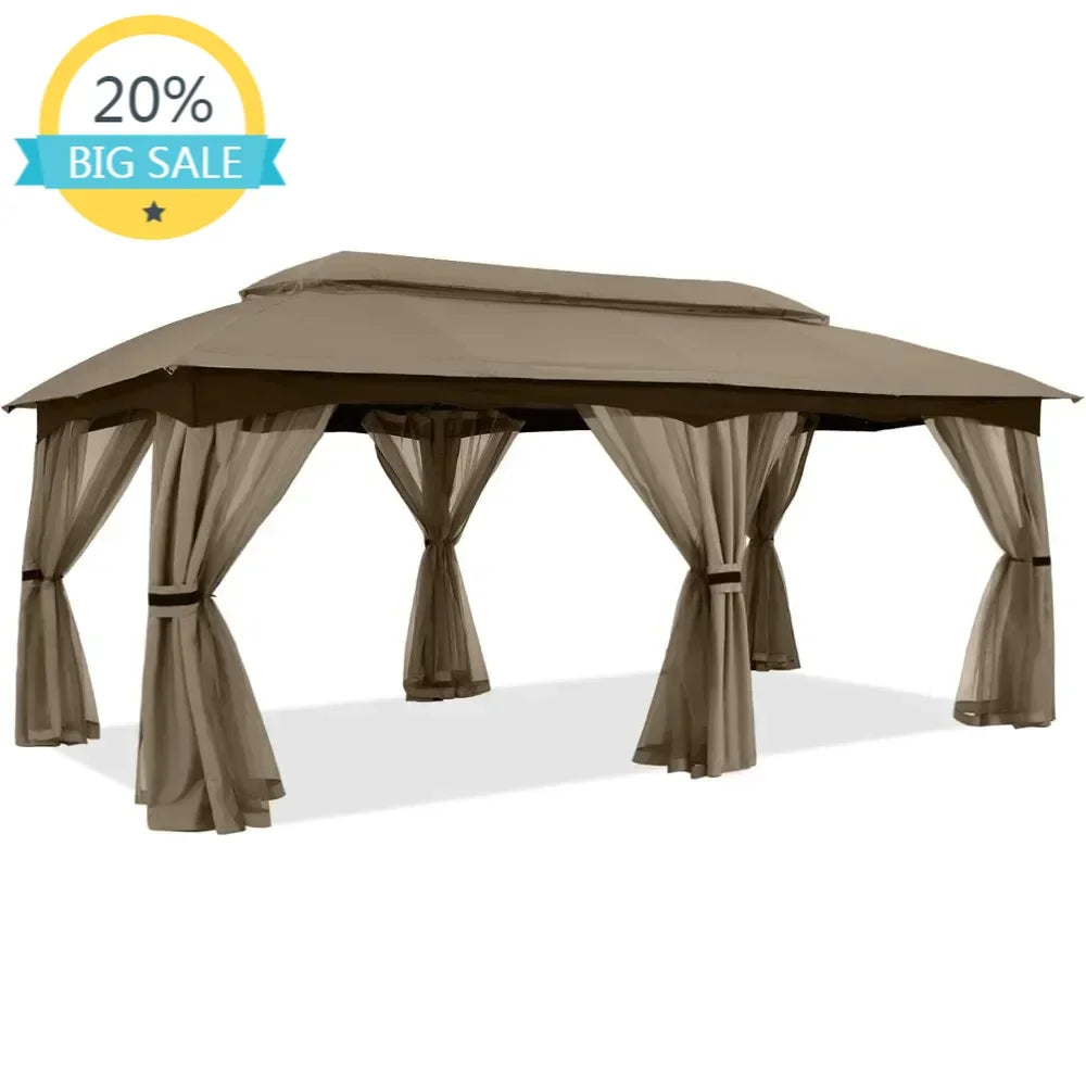 BestsellerBestseller10x20 Outdoor Gazebo - Patio Gazebo with Mosquito Netting, Outdoor Canopies for Shade and Rain for Lawn, Gar