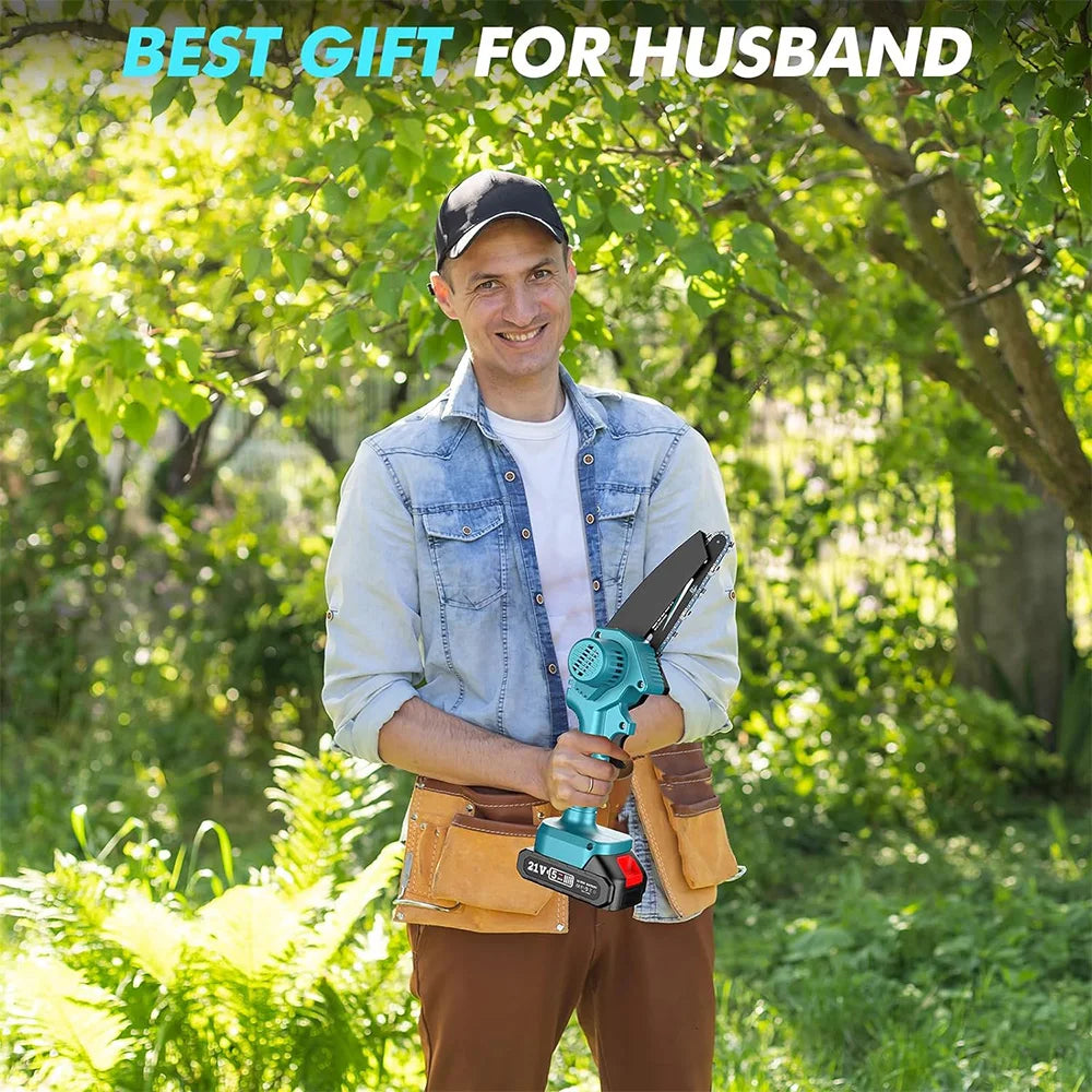 Seesii Cordless Mini Chainsaw With Dual Batteries For Tree Trimming