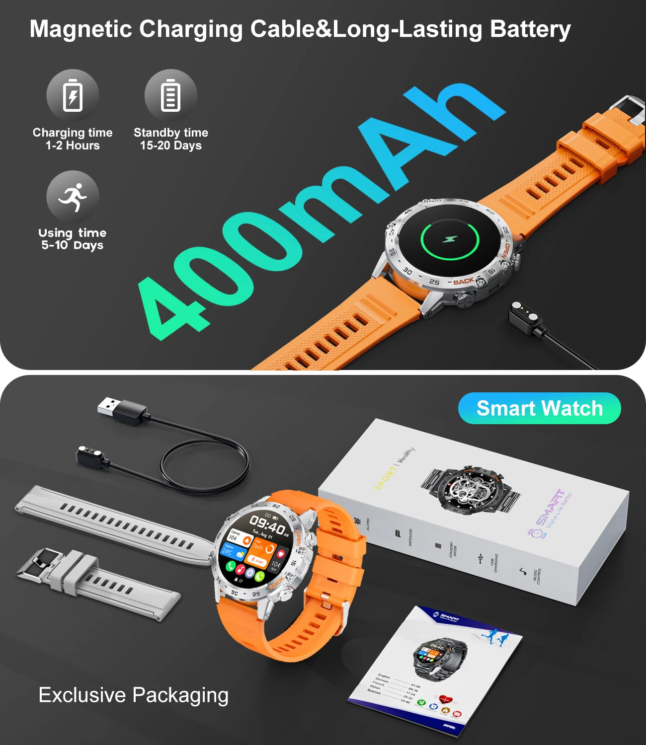 LIGE Smart Watch New1.39" Bluetooth Call Men Outdoor Sport Fitness Heart Rate Health Monitoring Smartwatch For Android IOS Phone