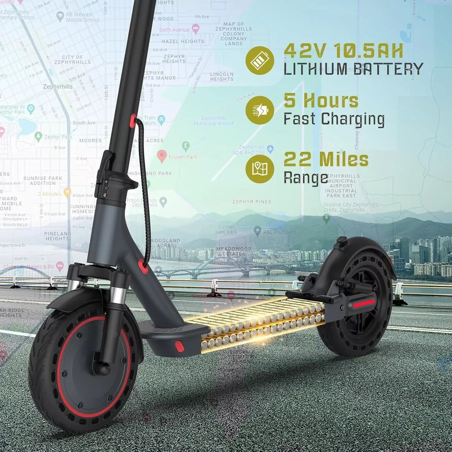 AOVOPRO TMAX 10inch Electric Scooter 500W 22MPH Adult APP Smart Scooter Shock-absorbing Anti-skid Folding Electric Scooter