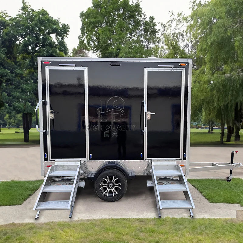 2 Station Prefab House Portable Toilet Trailer Shower Rooms  Camping Mobile Toilet Trailer Luxury Restroom Trailer