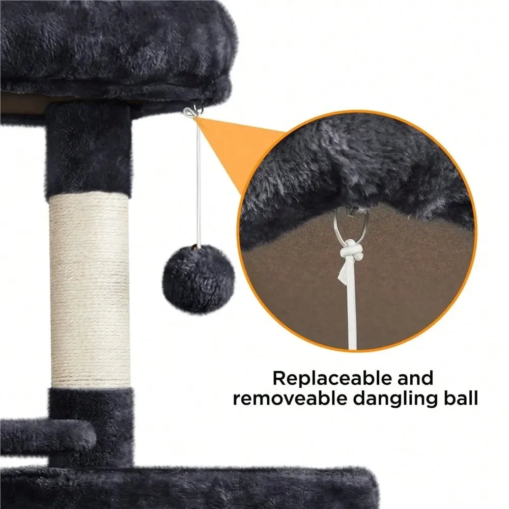 Cat Tree Rascadores Para Gatos Cat Supplies 63in Height Plush Cat Tree With SisalCovered Posts, Stylish Cat Tower With Hammock S