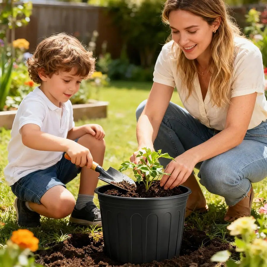 30 Pack 5 Gallon Plastic Nursery Pots,12.8 Inch Thickened Soft Plant Pots with Drainage Holes,Flower Planter Container for Seedl