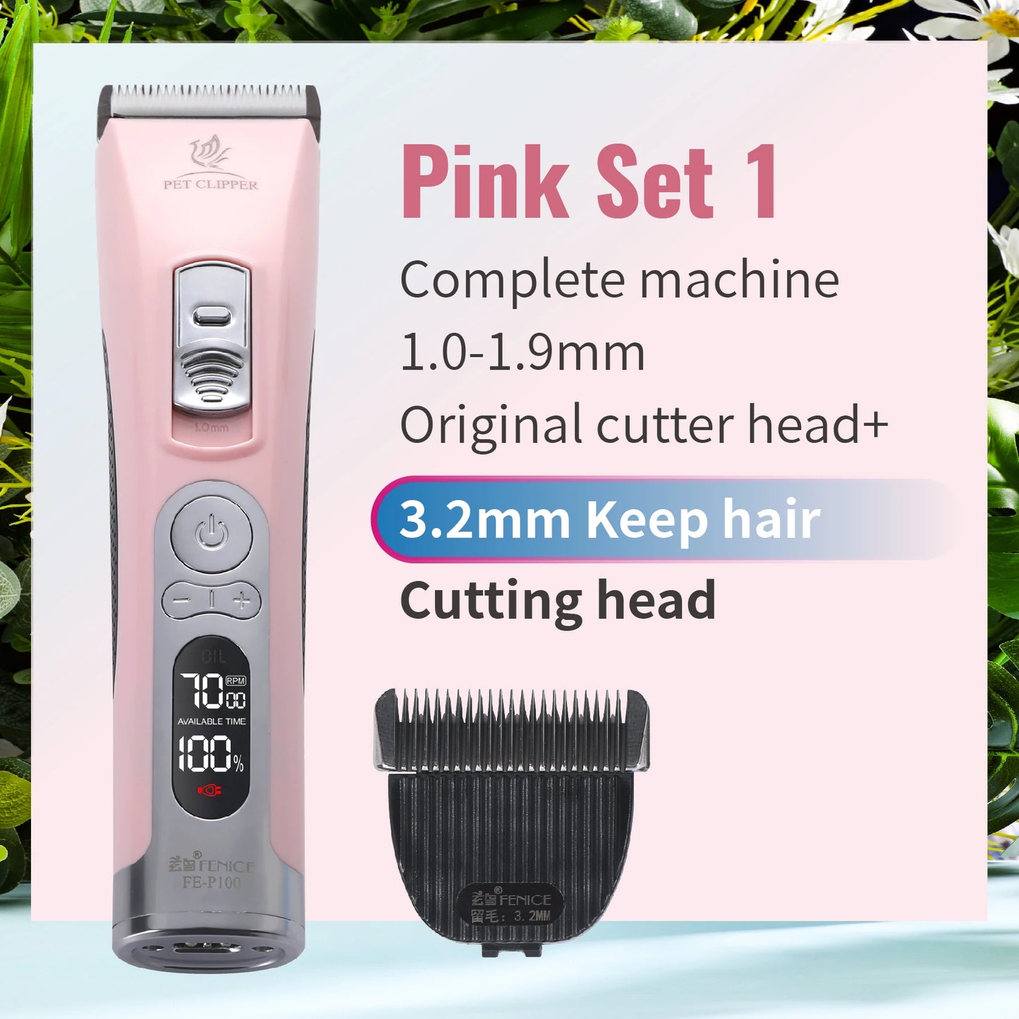 Electrical Pet Clipper Cordless Dog Grooming Trimmer With USB Rechargeable