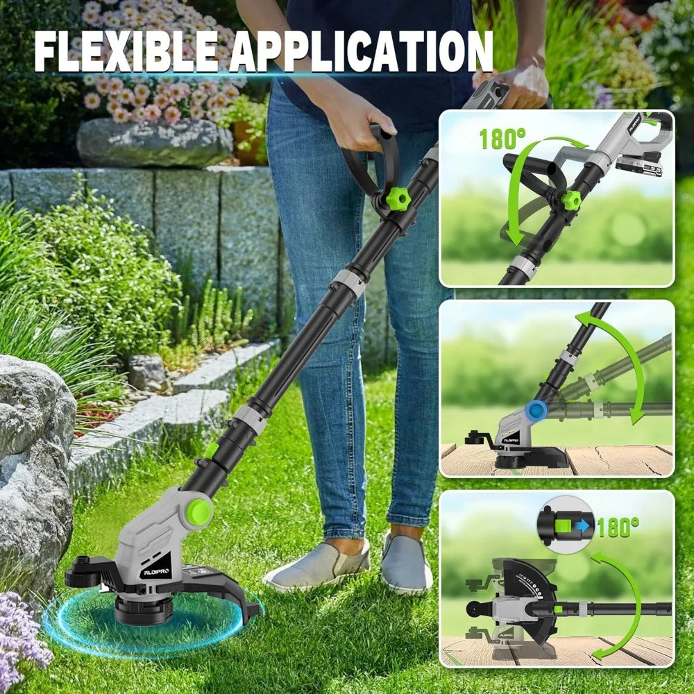 20V Cordless Weed Eater with Auto Feed, 12-Inch Trimmer, 2.0Ah Battery & Fast Charger for Lawn Care