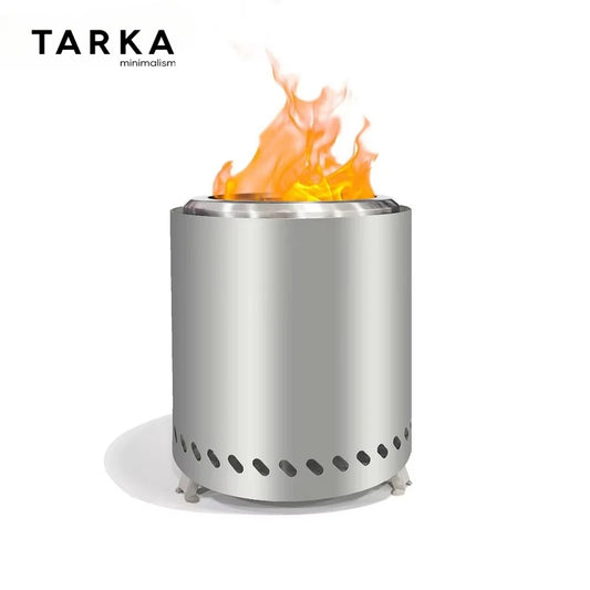 TARKA 1pcs Outdoor Camping Firewood Stove Smokeless Wood Stove, Stainless Steel Fire Heater Furance, BBQ Picnic Cooking Supplies