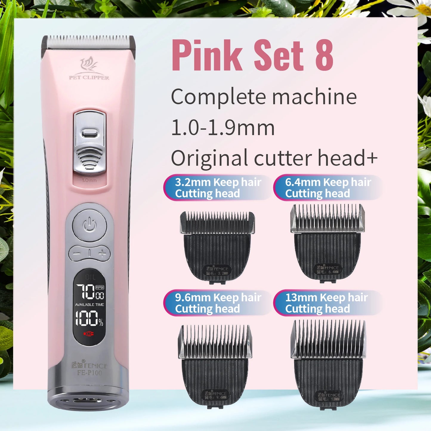 Electrical Pet Clipper Cordless Dog Grooming Trimmer With USB Rechargeable